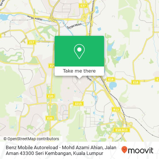 Benz Mobile Autoreload - Mohd Azami Ahian, Jalan Aman 43300 Seri Kembangan map
