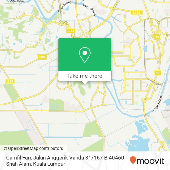 Peta Camfil Farr, Jalan Anggerik Vanda 31 / 167 B 40460 Shah Alam