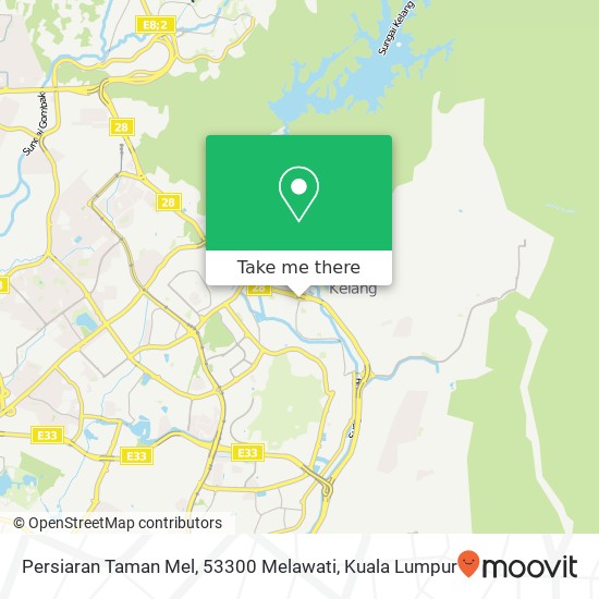 Peta Persiaran Taman Mel, 53300 Melawati