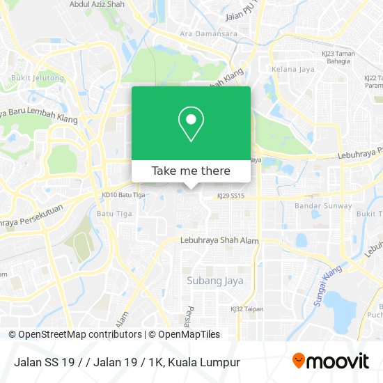 Jalan SS 19 / / Jalan 19 / 1K map