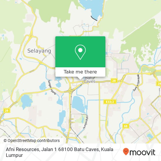 Peta Afni Resources, Jalan 1 68100 Batu Caves