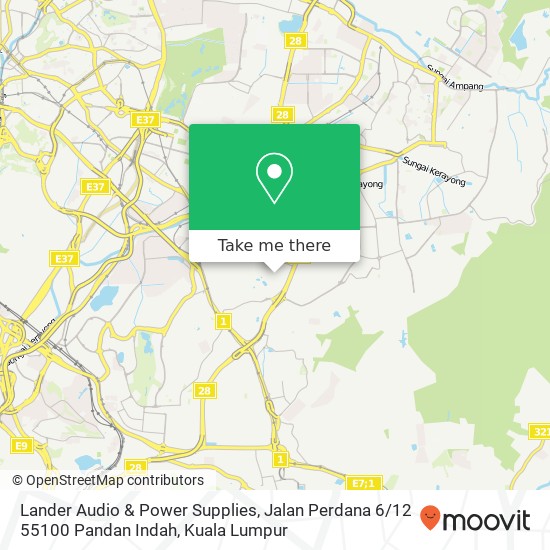 Peta Lander Audio & Power Supplies, Jalan Perdana 6 / 12 55100 Pandan Indah