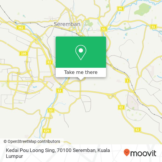 Peta Kedai Pou Loong Sing, 70100 Seremban