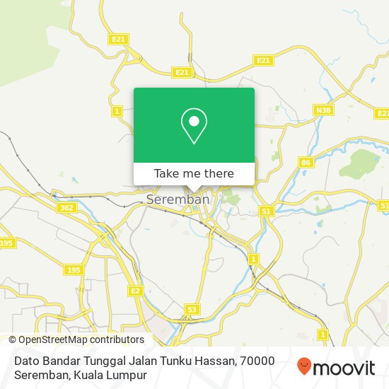 Dato Bandar Tunggal Jalan Tunku Hassan, 70000 Seremban map