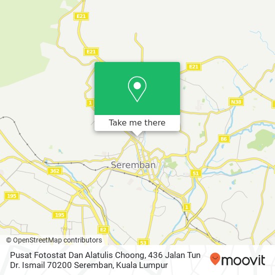 Pusat Fotostat Dan Alatulis Choong, 436 Jalan Tun Dr. Ismail 70200 Seremban map