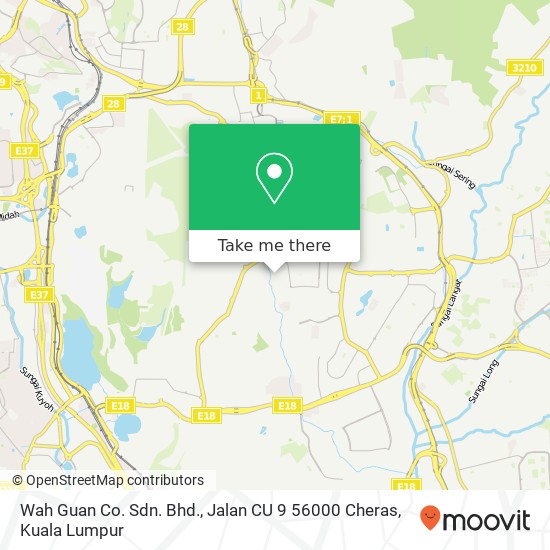 Wah Guan Co. Sdn. Bhd., Jalan CU 9 56000 Cheras map