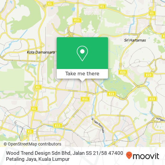 Wood Trend Design Sdn Bhd, Jalan SS 21 / 58 47400 Petaling Jaya map