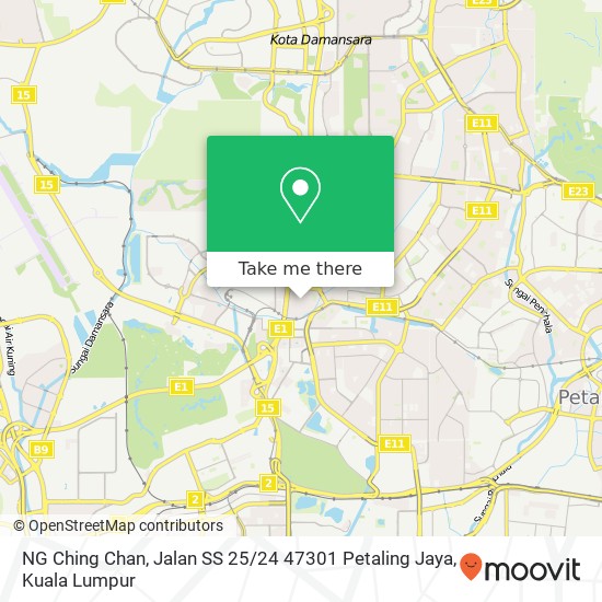 NG Ching Chan, Jalan SS 25 / 24 47301 Petaling Jaya map