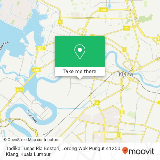 Peta Tadika Tunas Ria Bestari, Lorong Wak Pungut 41250 Klang