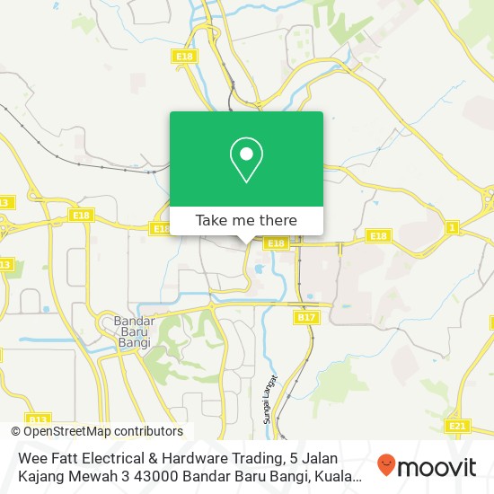 Peta Wee Fatt Electrical & Hardware Trading, 5 Jalan Kajang Mewah 3 43000 Bandar Baru Bangi