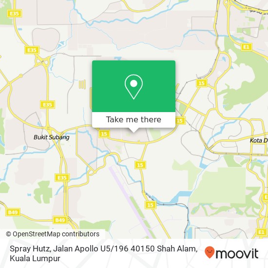 Spray Hutz, Jalan Apollo U5 / 196 40150 Shah Alam map