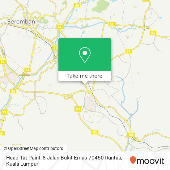 Peta Heap Tat Paint, 8 Jalan Bukit Emas 70450 Rantau