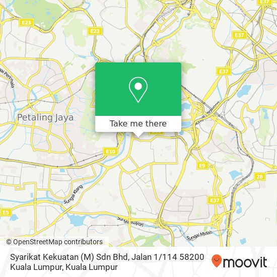 Peta Syarikat Kekuatan (M) Sdn Bhd, Jalan 1 / 114 58200 Kuala Lumpur