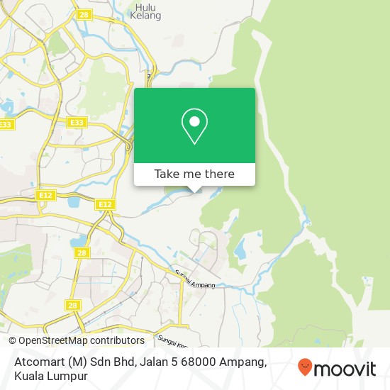 Atcomart (M) Sdn Bhd, Jalan 5 68000 Ampang map