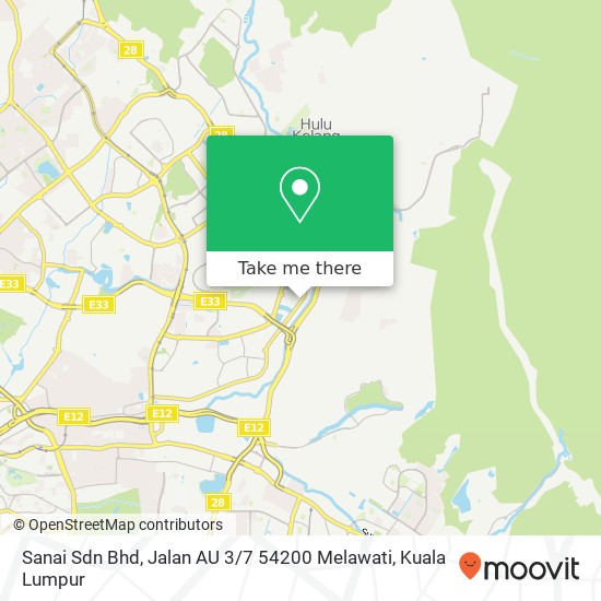 Sanai Sdn Bhd, Jalan AU 3 / 7 54200 Melawati map
