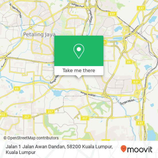 Peta Jalan 1 Jalan Awan Dandan, 58200 Kuala Lumpur