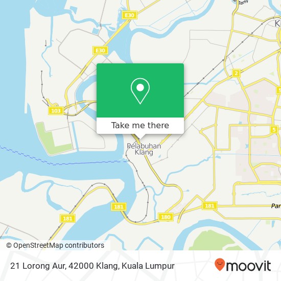 Peta 21 Lorong Aur, 42000 Klang