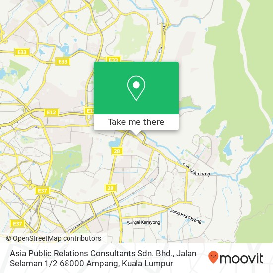 Asia Public Relations Consultants Sdn. Bhd., Jalan Selaman 1 / 2 68000 Ampang map