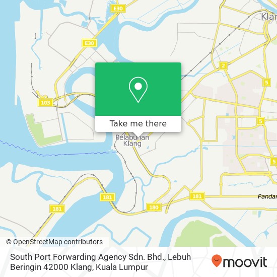 Peta South Port Forwarding Agency Sdn. Bhd., Lebuh Beringin 42000 Klang