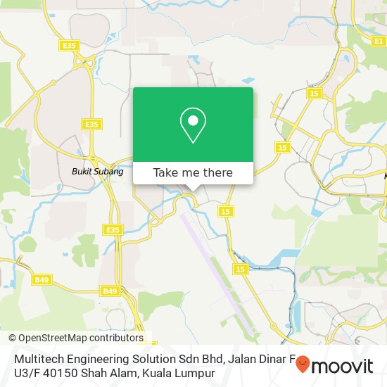 Multitech Engineering Solution Sdn Bhd, Jalan Dinar F U3 / F 40150 Shah Alam map