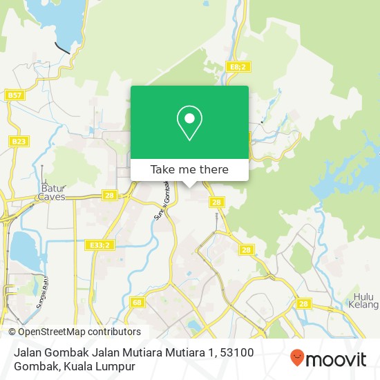 Peta Jalan Gombak Jalan Mutiara Mutiara 1, 53100 Gombak