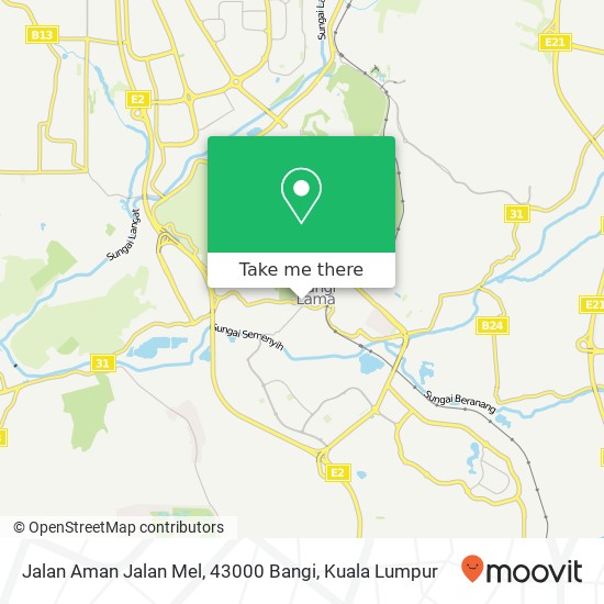 Peta Jalan Aman Jalan Mel, 43000 Bangi