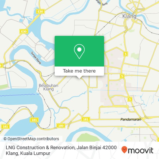 Peta LNG Construction & Renovation, Jalan Binjai 42000 Klang