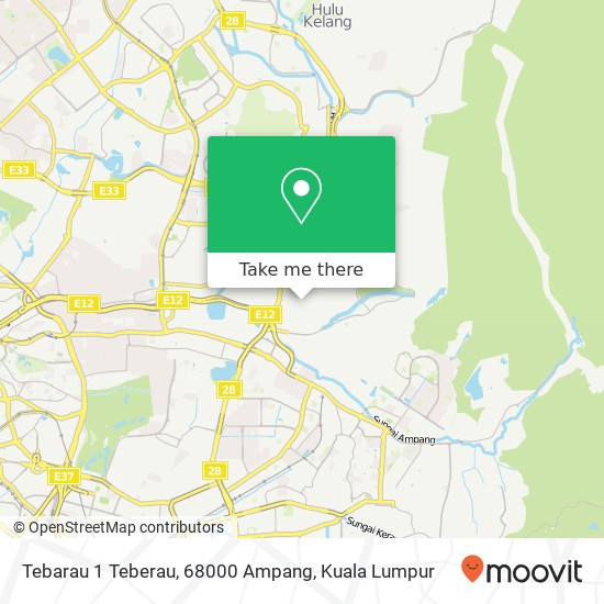 Peta Tebarau 1 Teberau, 68000 Ampang