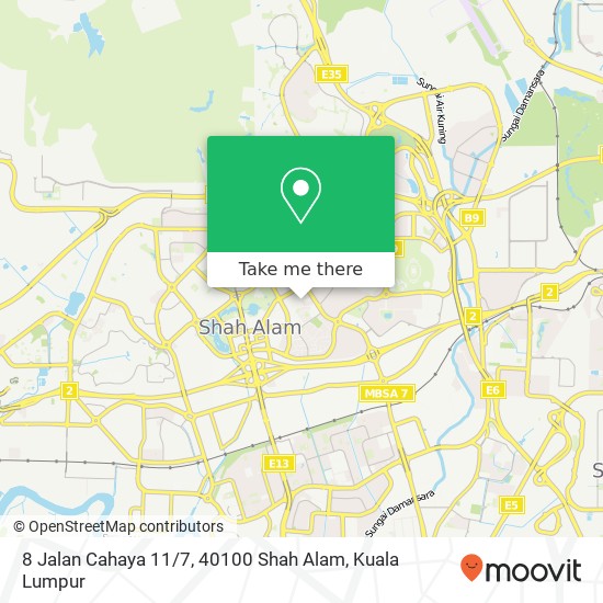 Peta 8 Jalan Cahaya 11 / 7, 40100 Shah Alam