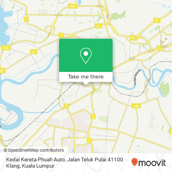 Peta Kedai Kereta Phuah Auto, Jalan Teluk Pulai 41100 Klang