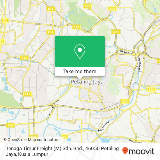 Peta Tenaga Timur Freight (M) Sdn. Bhd., 46050 Petaling Jaya