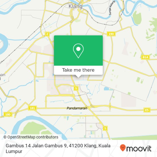 Peta Gambus 14 Jalan Gambus 9, 41200 Klang