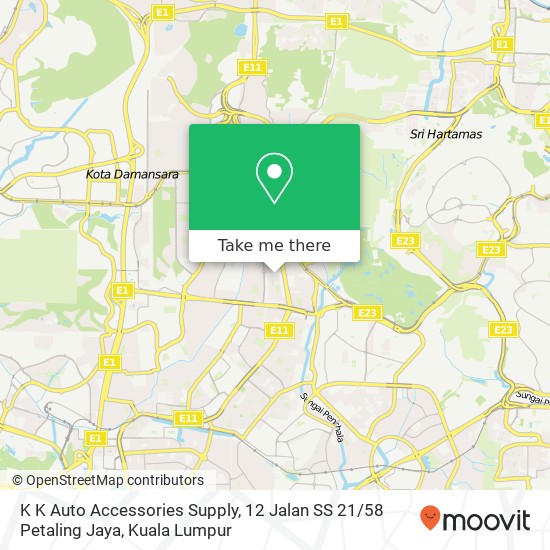 K K Auto Accessories Supply, 12 Jalan SS 21 / 58 Petaling Jaya map