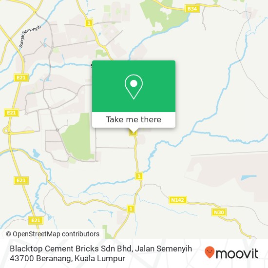 Blacktop Cement Bricks Sdn Bhd, Jalan Semenyih 43700 Beranang map