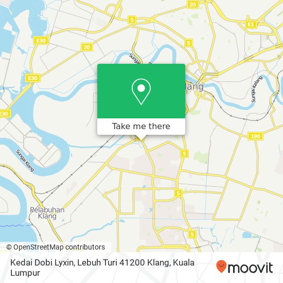 Peta Kedai Dobi Lyxin, Lebuh Turi 41200 Klang