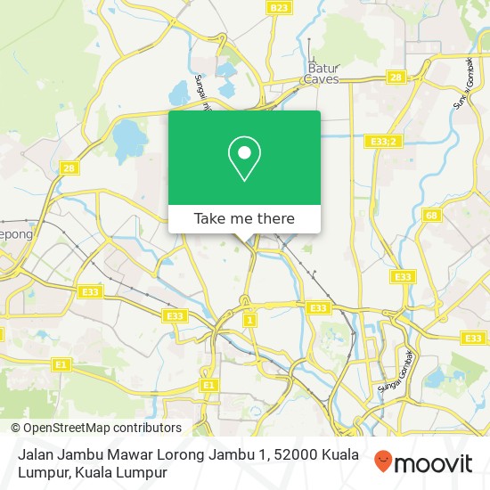 Peta Jalan Jambu Mawar Lorong Jambu 1, 52000 Kuala Lumpur