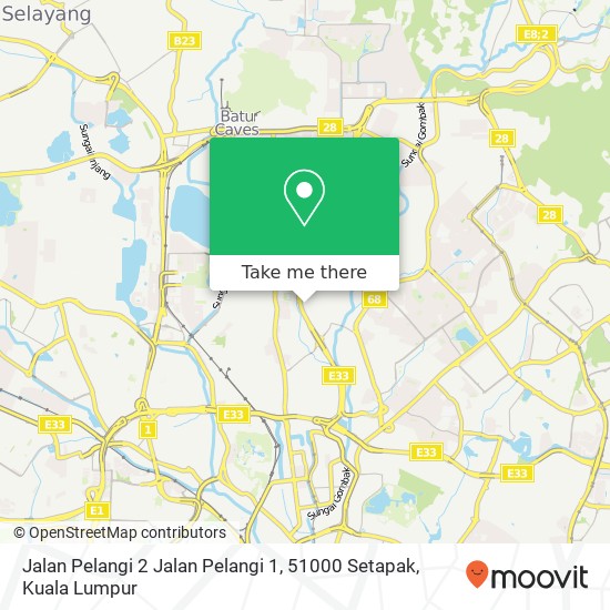 Peta Jalan Pelangi 2 Jalan Pelangi 1, 51000 Setapak