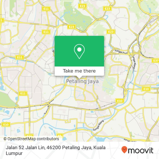 Peta Jalan 52 Jalan Lin, 46200 Petaling Jaya