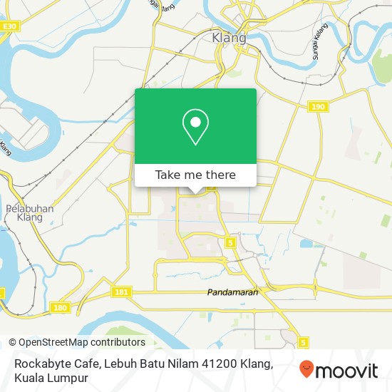 Peta Rockabyte Cafe, Lebuh Batu Nilam 41200 Klang