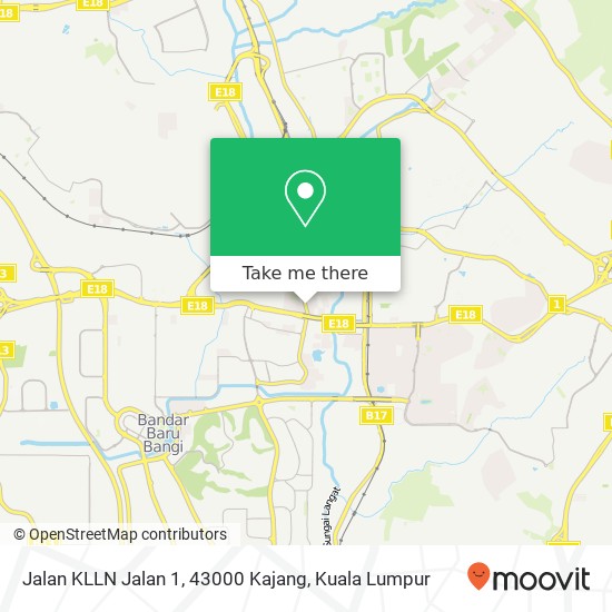 Peta Jalan KLLN Jalan 1, 43000 Kajang