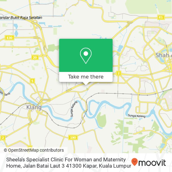 Sheela's Specialist Clinic For Woman and Maternity Home, Jalan Batai Laut 3 41300 Kapar map