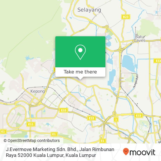 J.Evermove Marketing Sdn. Bhd., Jalan Rimbunan Raya 52000 Kuala Lumpur map