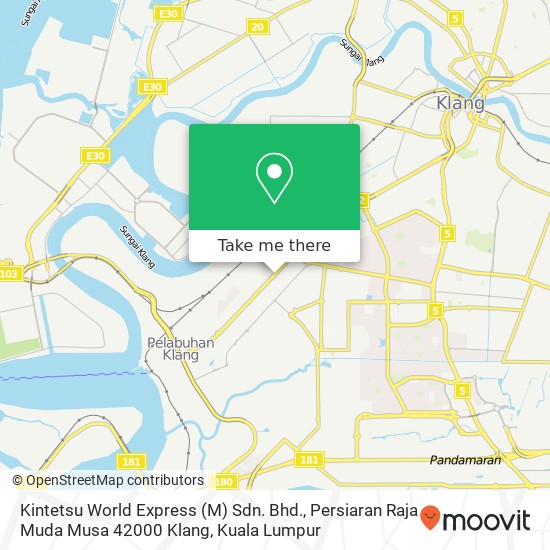 Kintetsu World Express (M) Sdn. Bhd., Persiaran Raja Muda Musa 42000 Klang map