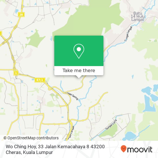 Wo Ching Hoy, 33 Jalan Kemacahaya 8 43200 Cheras map