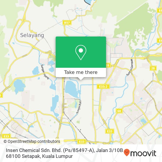 Peta Insen Chemical Sdn. Bhd. (Ps / 85497-A), Jalan 3 / 10B 68100 Setapak
