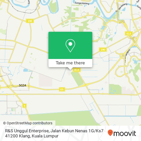 R&S Unggul Enterprise, Jalan Kebun Nenas 1G / Ks7 41200 Klang map