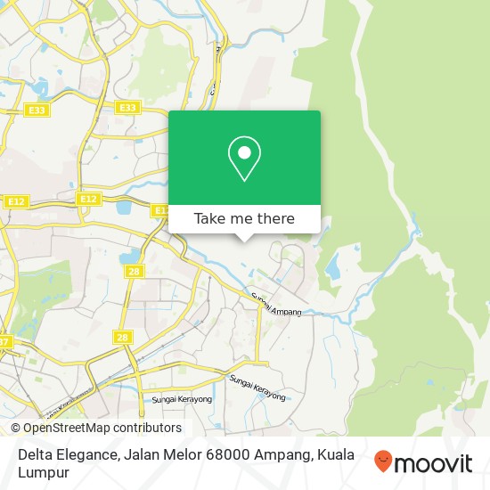 Delta Elegance, Jalan Melor 68000 Ampang map