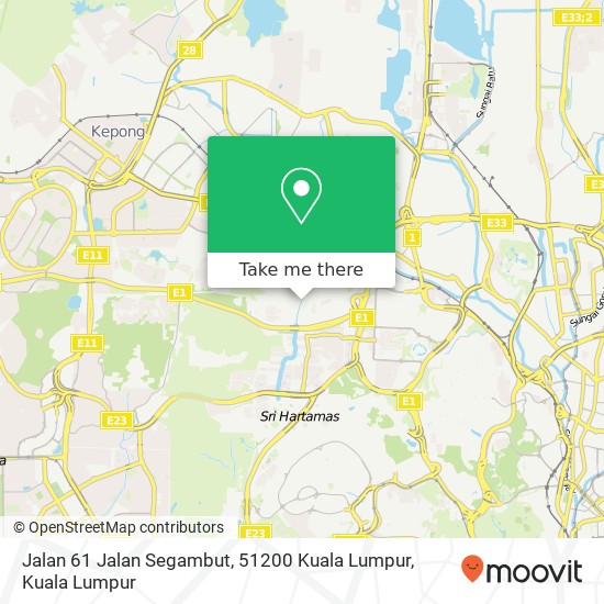 Peta Jalan 61 Jalan Segambut, 51200 Kuala Lumpur