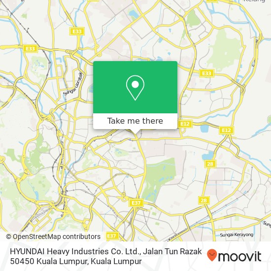 Peta HYUNDAI Heavy Industries Co. Ltd., Jalan Tun Razak 50450 Kuala Lumpur