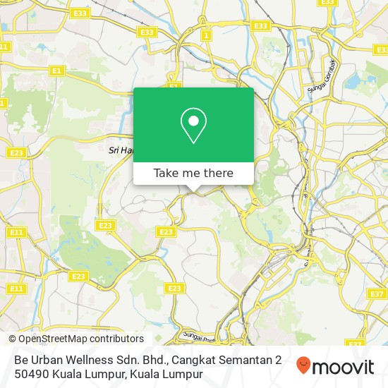 Be Urban Wellness Sdn. Bhd., Cangkat Semantan 2 50490 Kuala Lumpur map